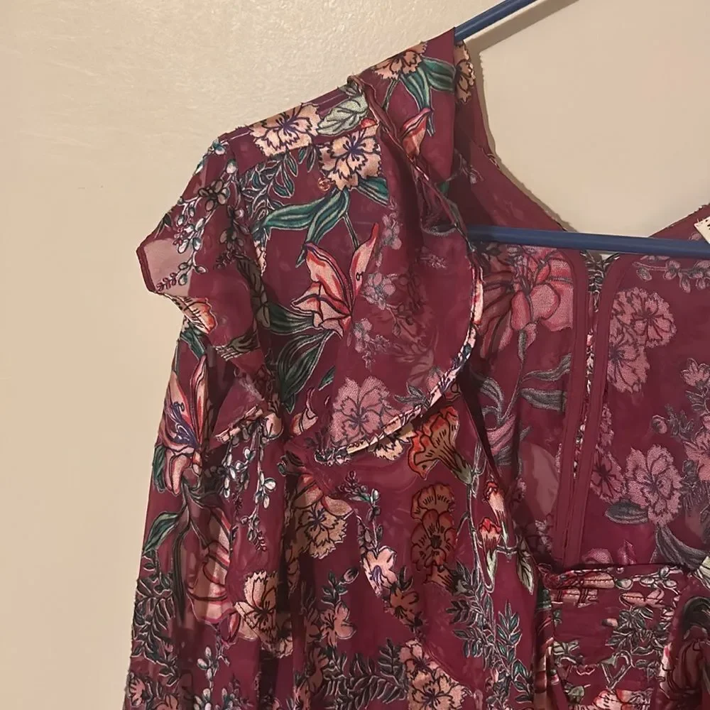 For Love and Lemons ruffle silk mini dress size small